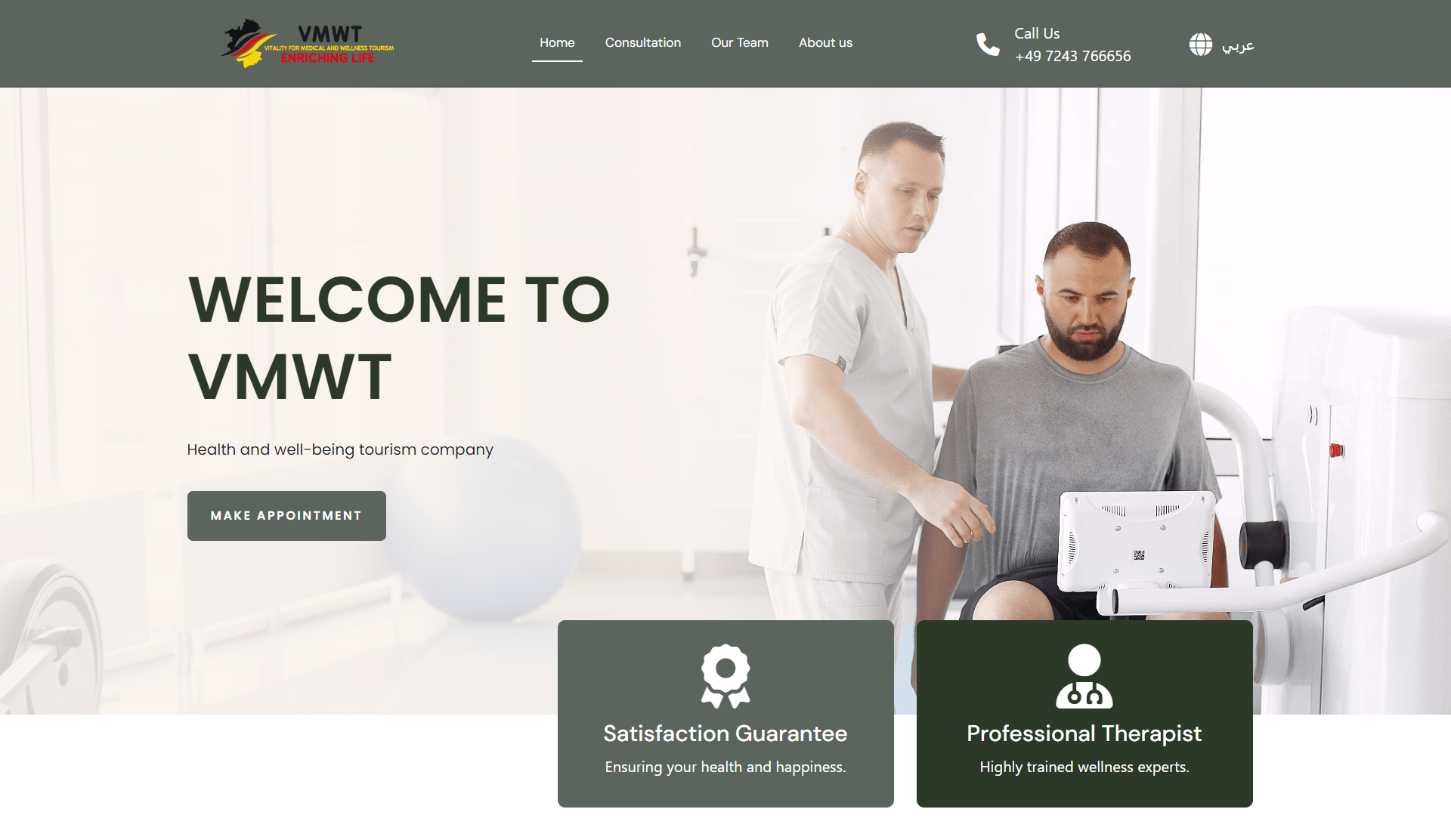 Vitality for Medical and Wellness Tourism Website preview